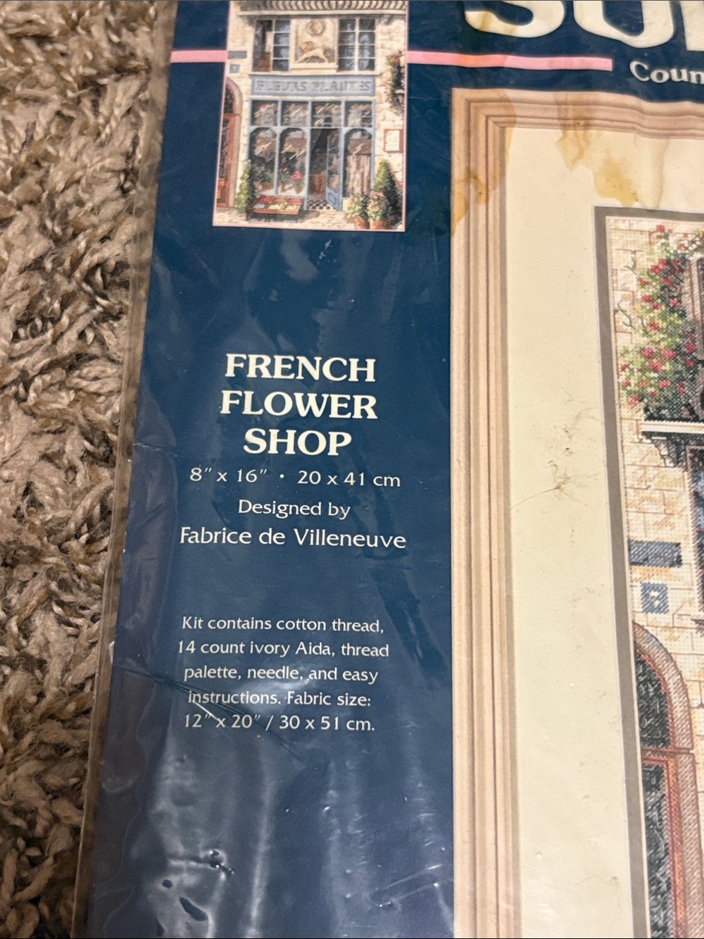 SUNSET Counted Cross Stitch "French Flower Shop" Pattern New - Picture 3 of 4